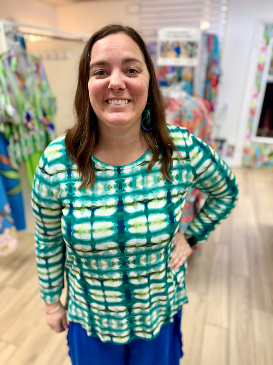 Lemon Grass S6KT4221 Tropical Tie Dye Top