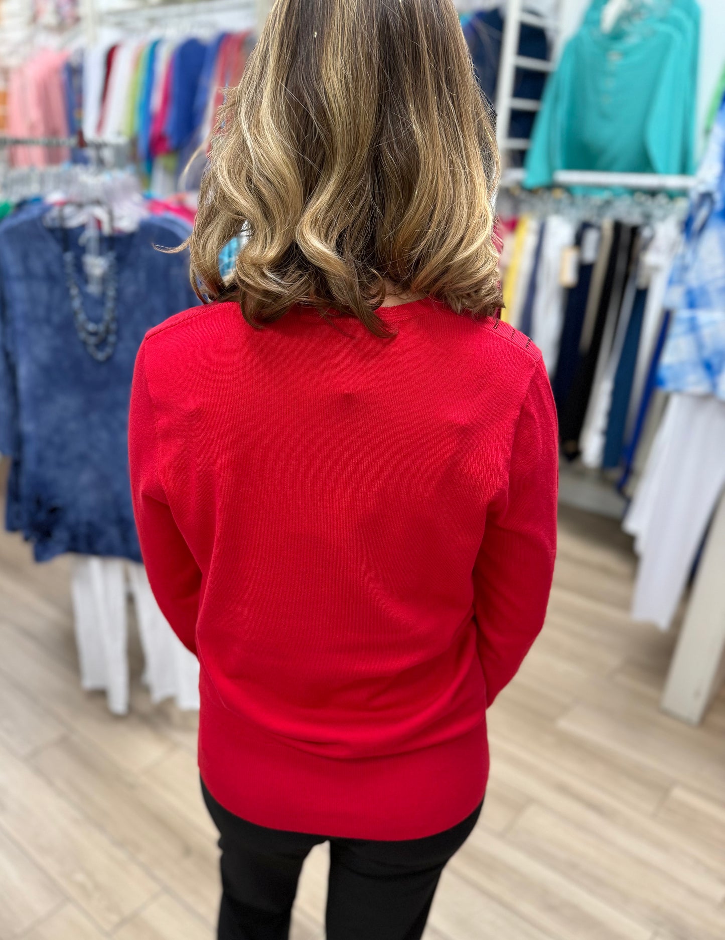 Marble 8017 Sparkle Strip Sweater Top