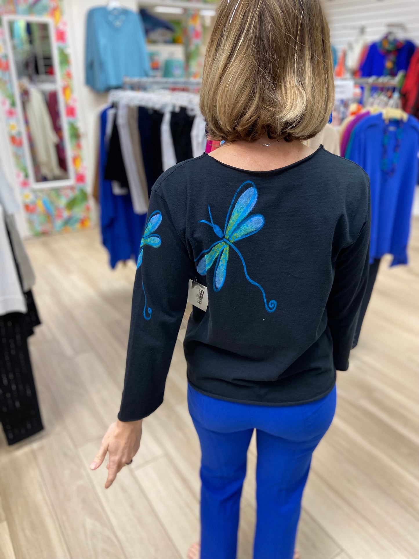 Jackie Ludtke Painted Dragonfly Top