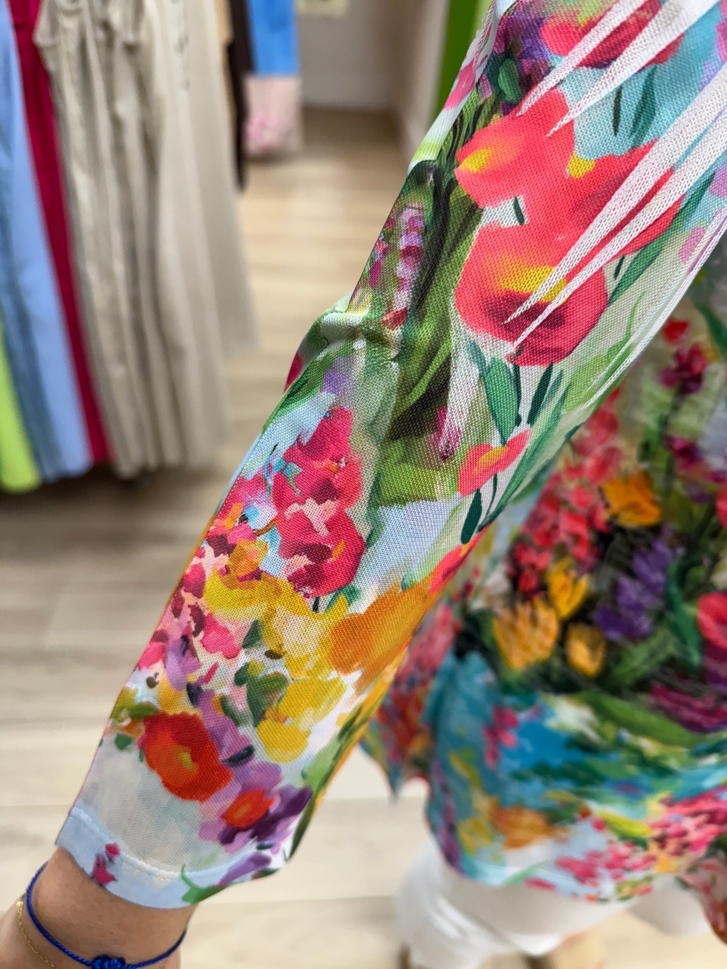 Jess & Jane 49 Mesh Sleeve Top