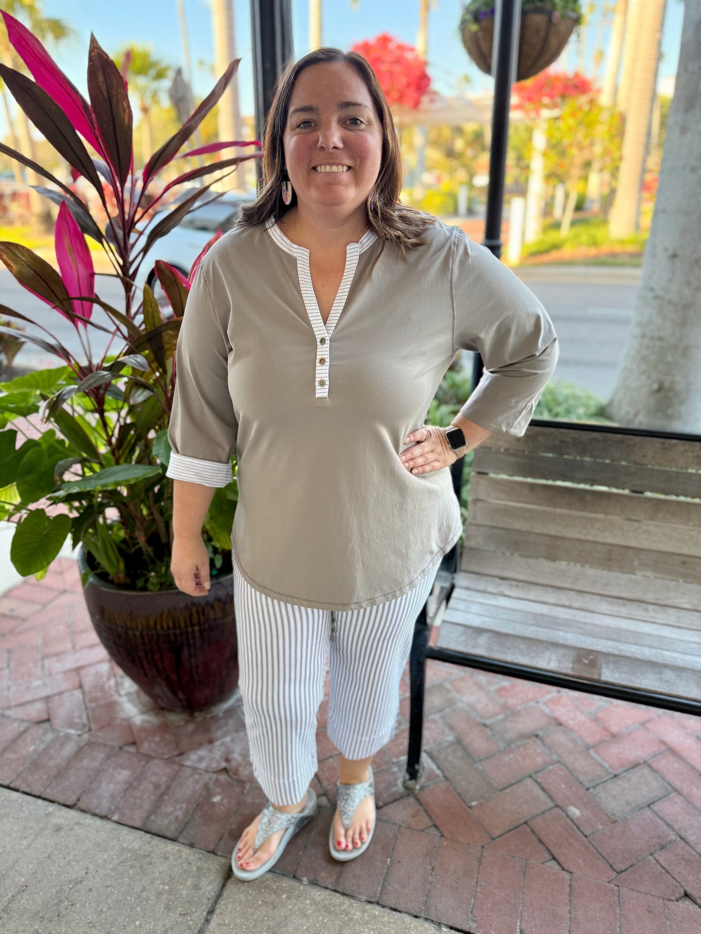 Wild Palms 1601 Mini Stripe Top