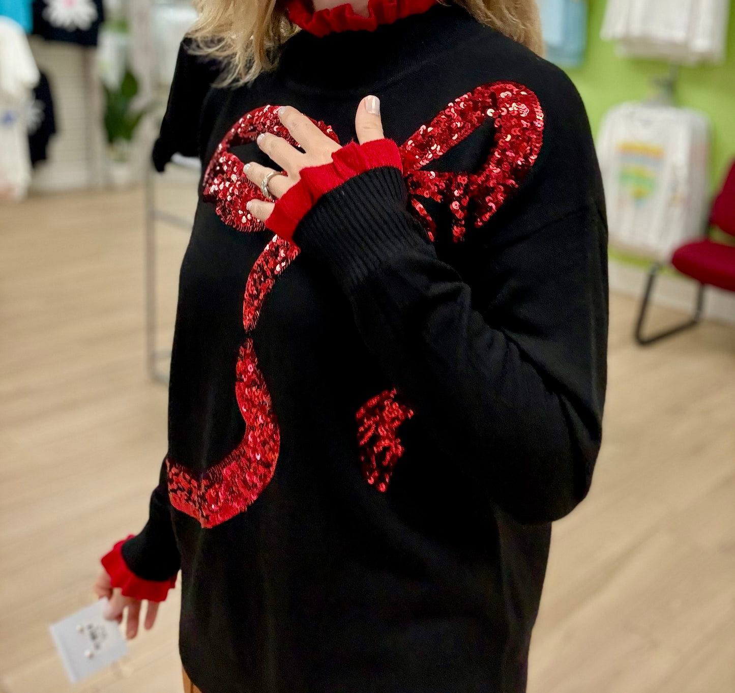 Spanner 425900 Sequin Bow Sweater