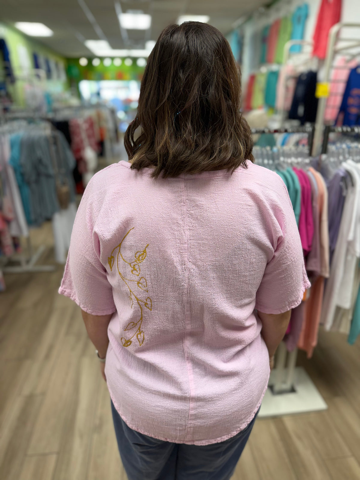 Peg Mary Painted Hibiscus Top