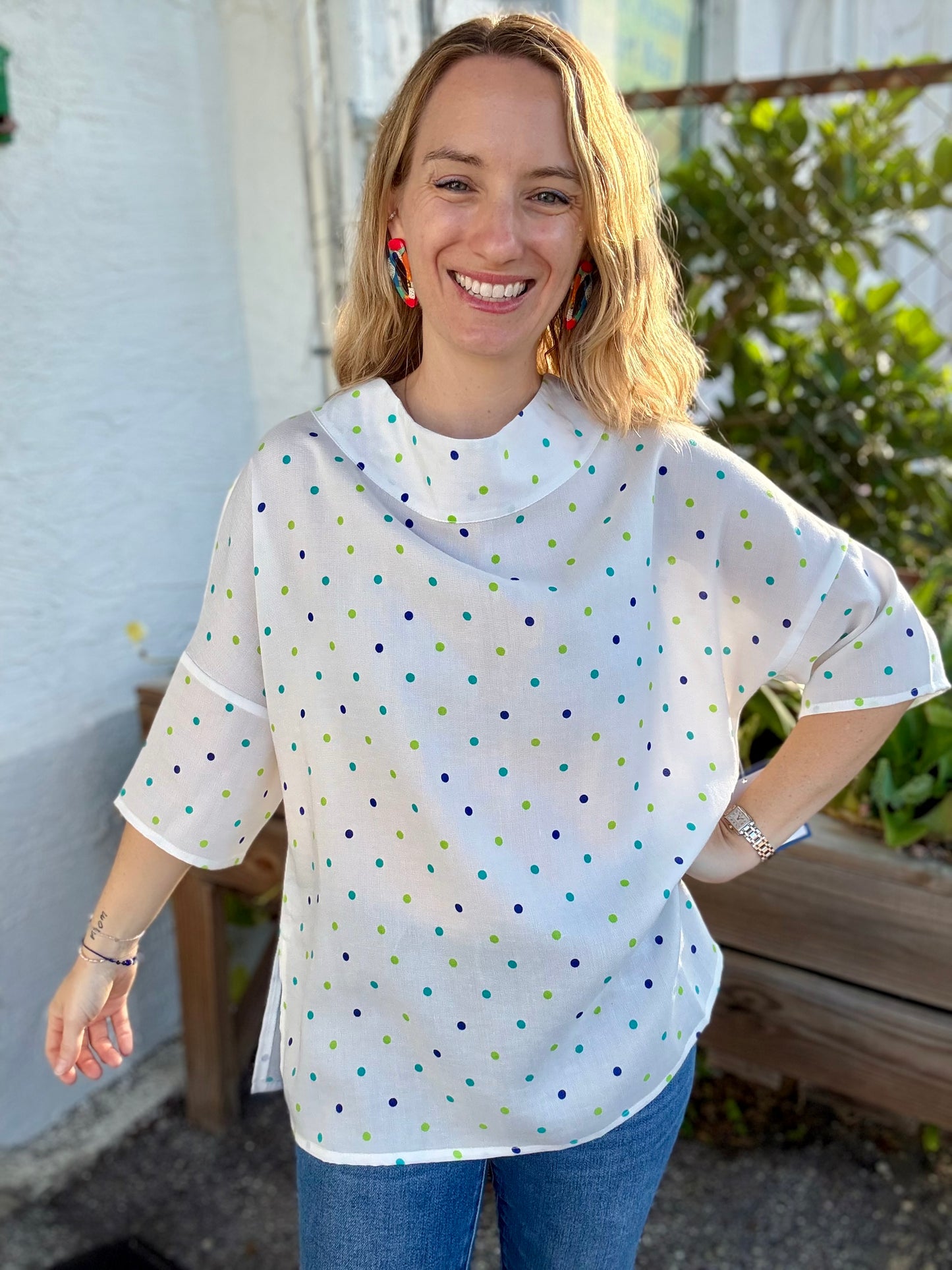Fridaze AA374 Drop Shoulder Linen Top