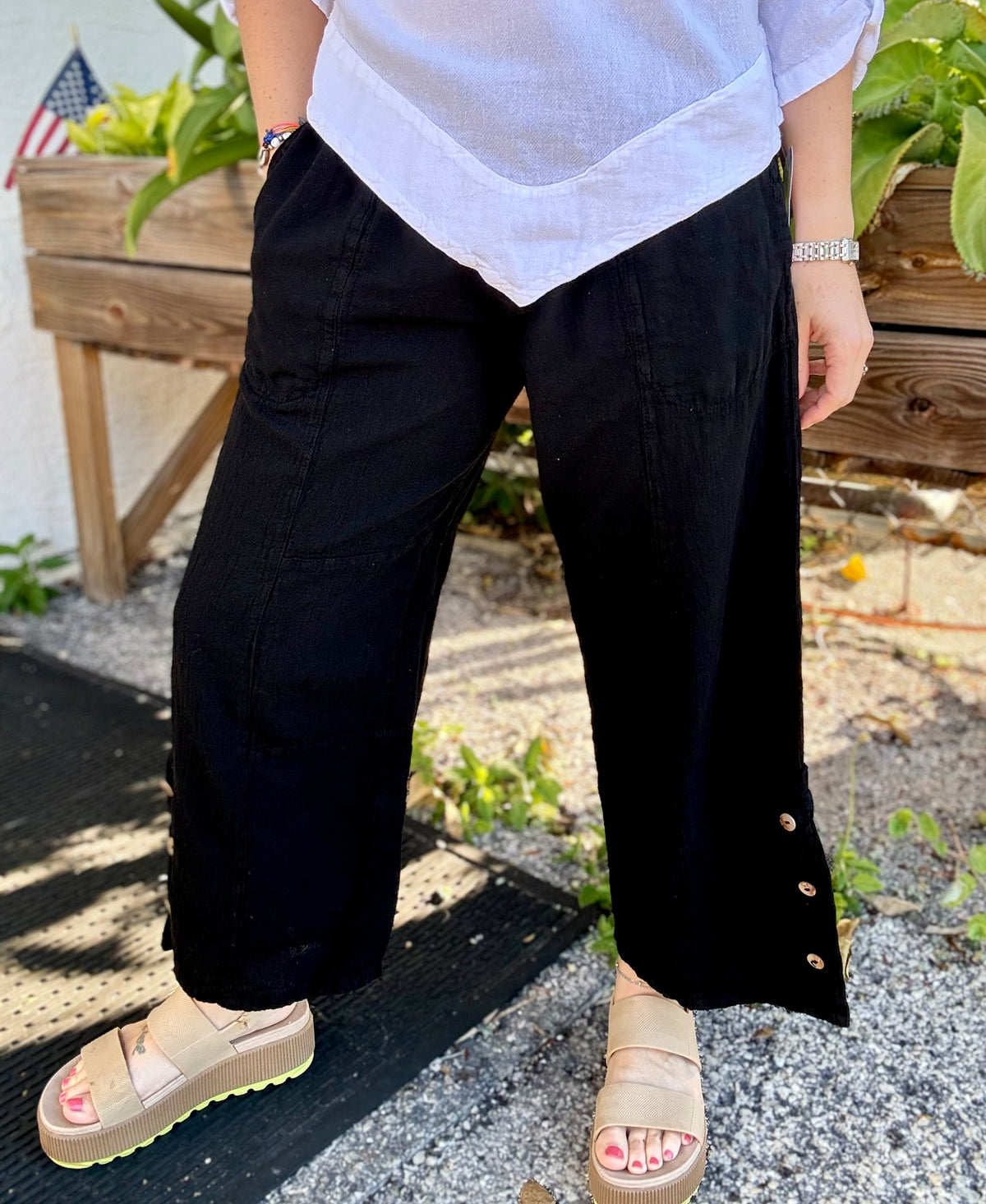 Cottonways Frankie Button Side Pant
