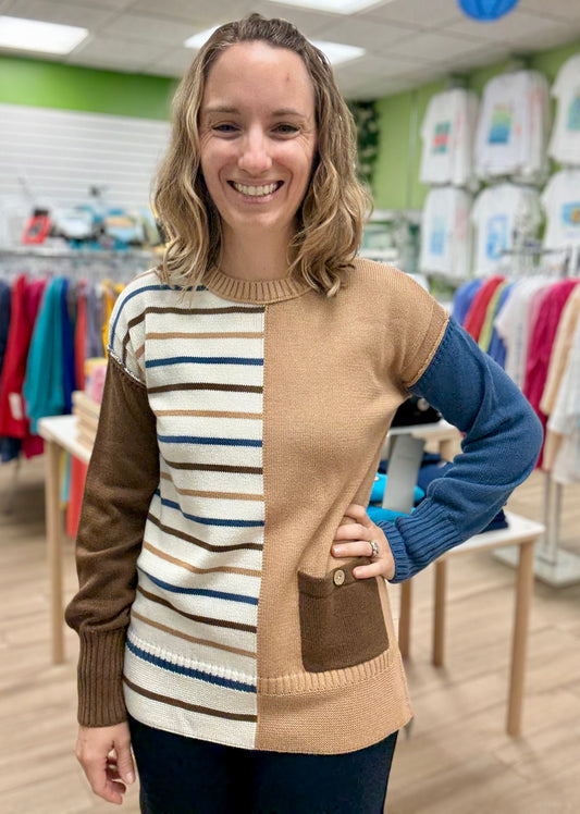 Multiples M45307KM Mismatched Sweater Top