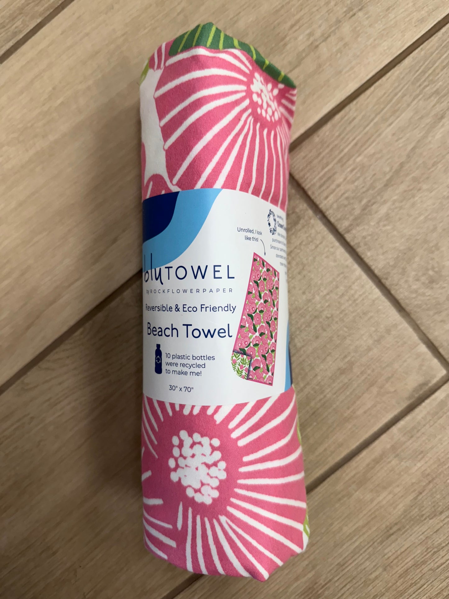 Rock Flower Paper Reversible Beach Towel