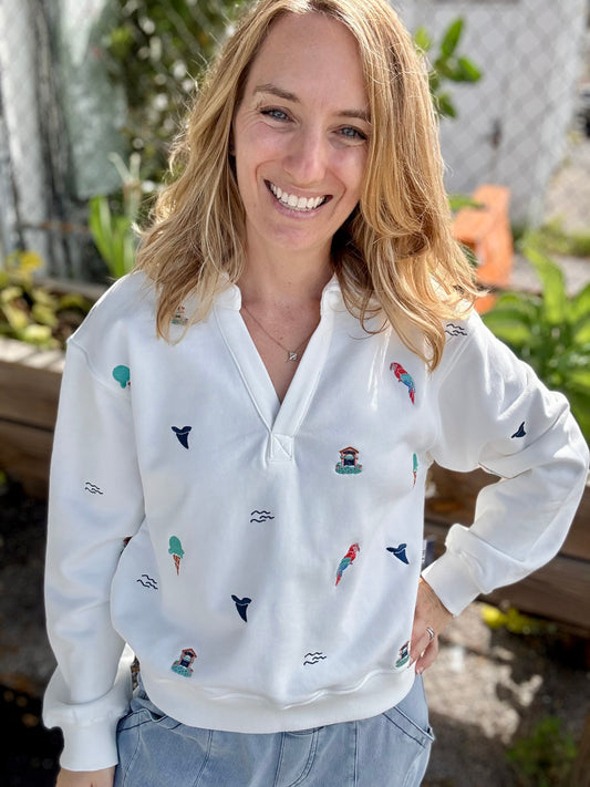 Boat House Venice Icons Polo Sweatshirt