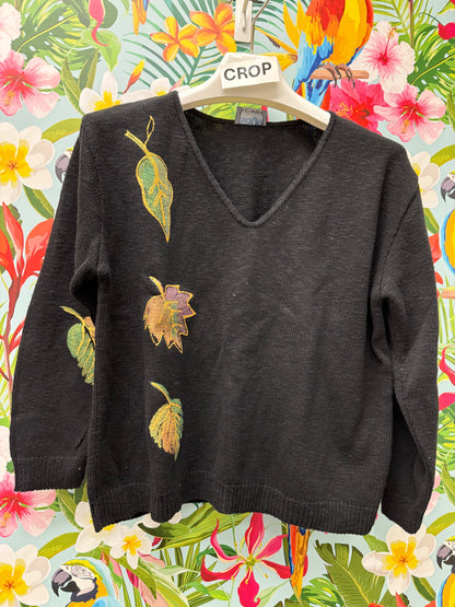 Peg Painted Sweater - Falling Leaves