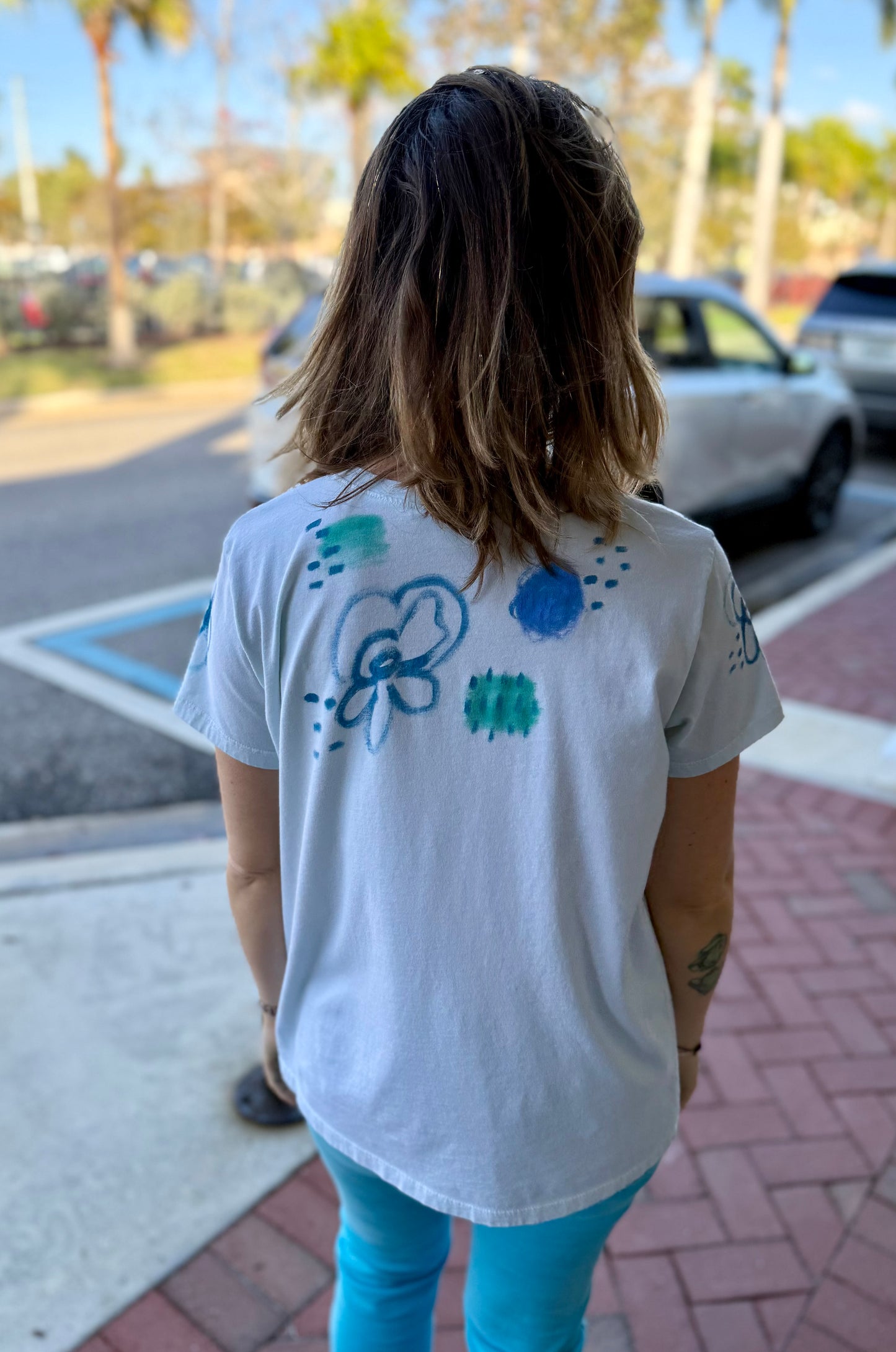 Jackie Ludtke 8165 Painted Flower Dots Top