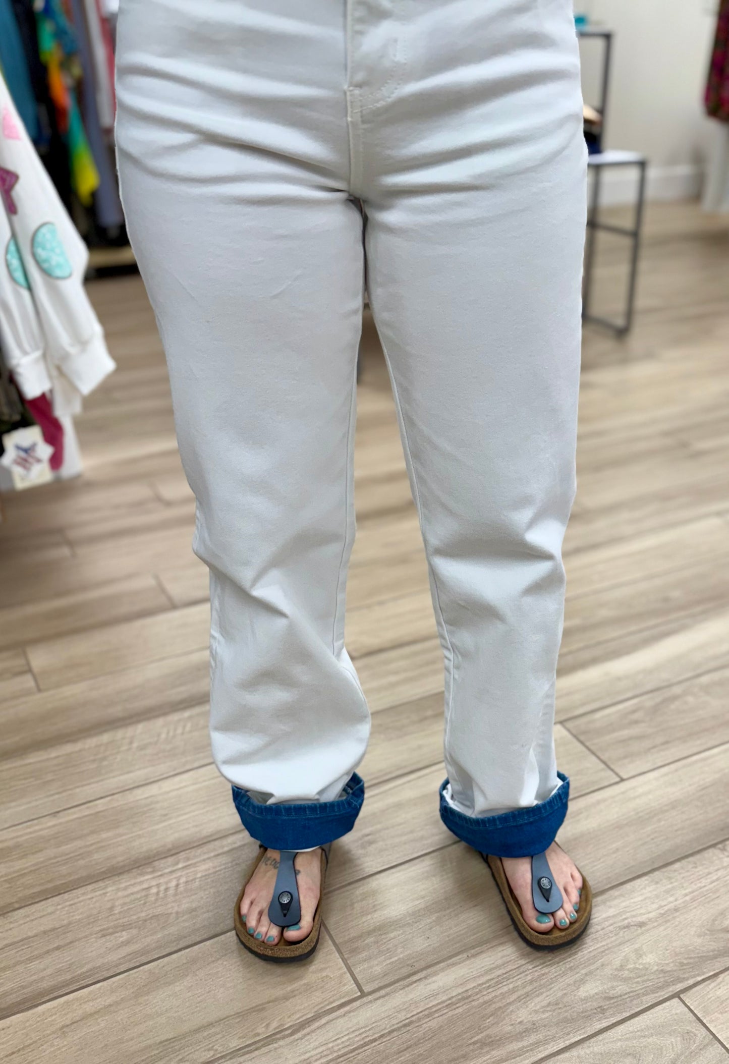 Bayeas BYT6238 White Trim Jeans