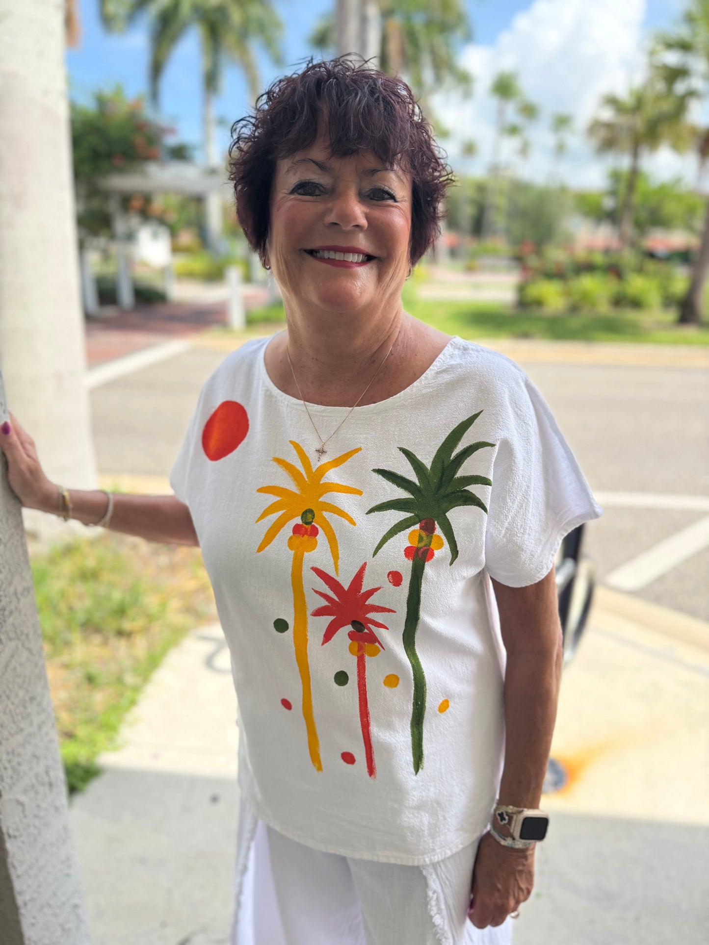 Peg Painted 68 Reggae Palms Top