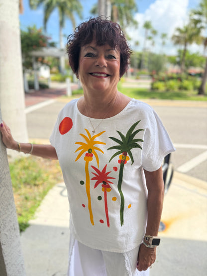 Peg Painted 68 Reggae Palms Top