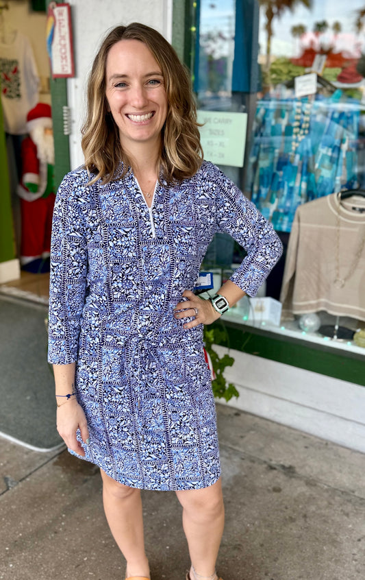 Ibkul 49000 UPF Tie Waist Dress