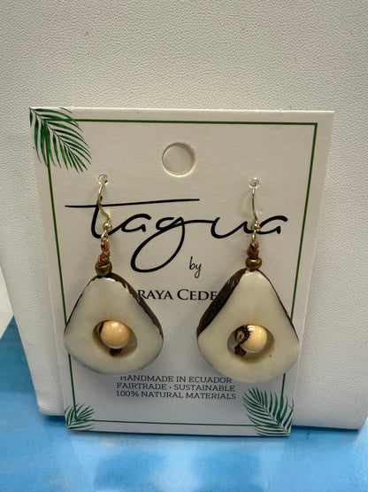 Tagua Aztec Earring