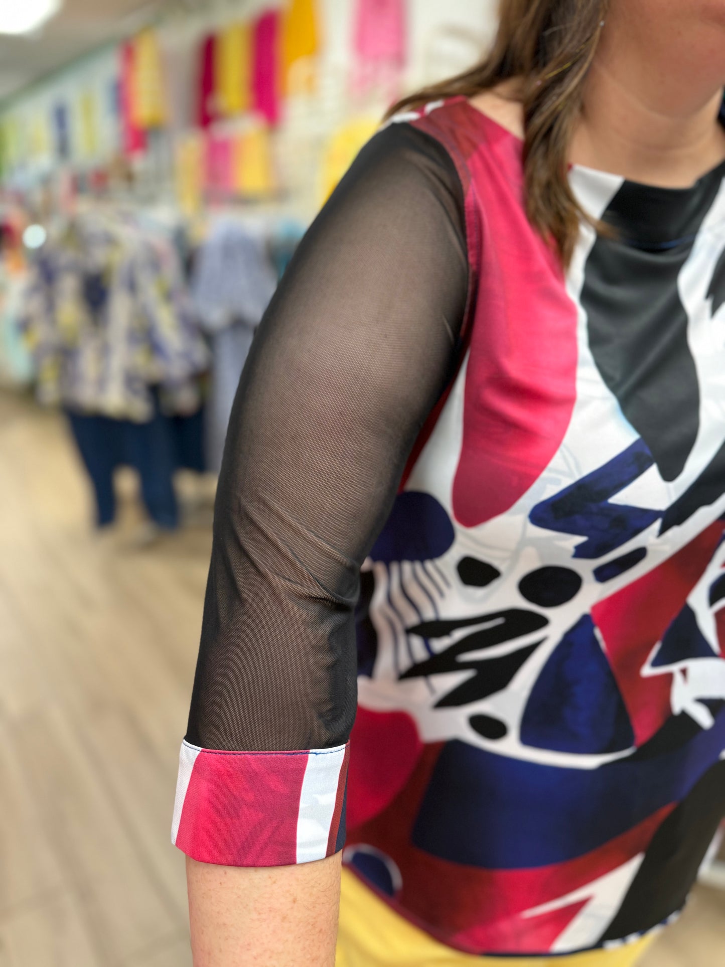 Lemon Grass S6KT4114 Mesh Arm Top