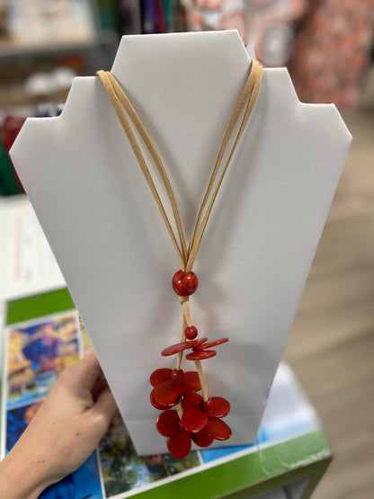 Tagua Poppy Flower Necklace