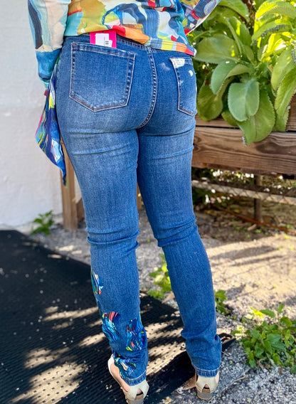 Claire DesJardins Full Bloom Print Jean