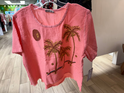 Peg Painted One Size Gauze Palm Tree Tops