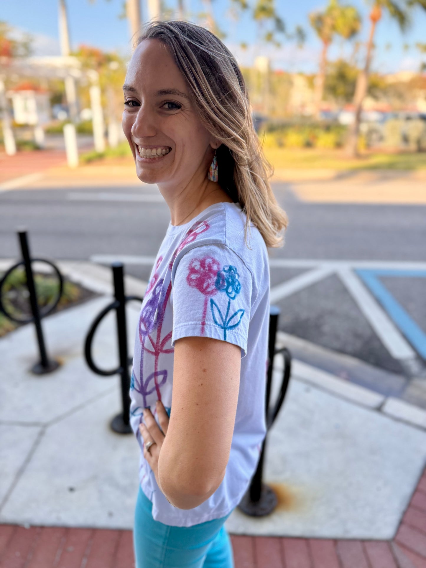 Jackie Ludtke 8145 Painted Flowers Top