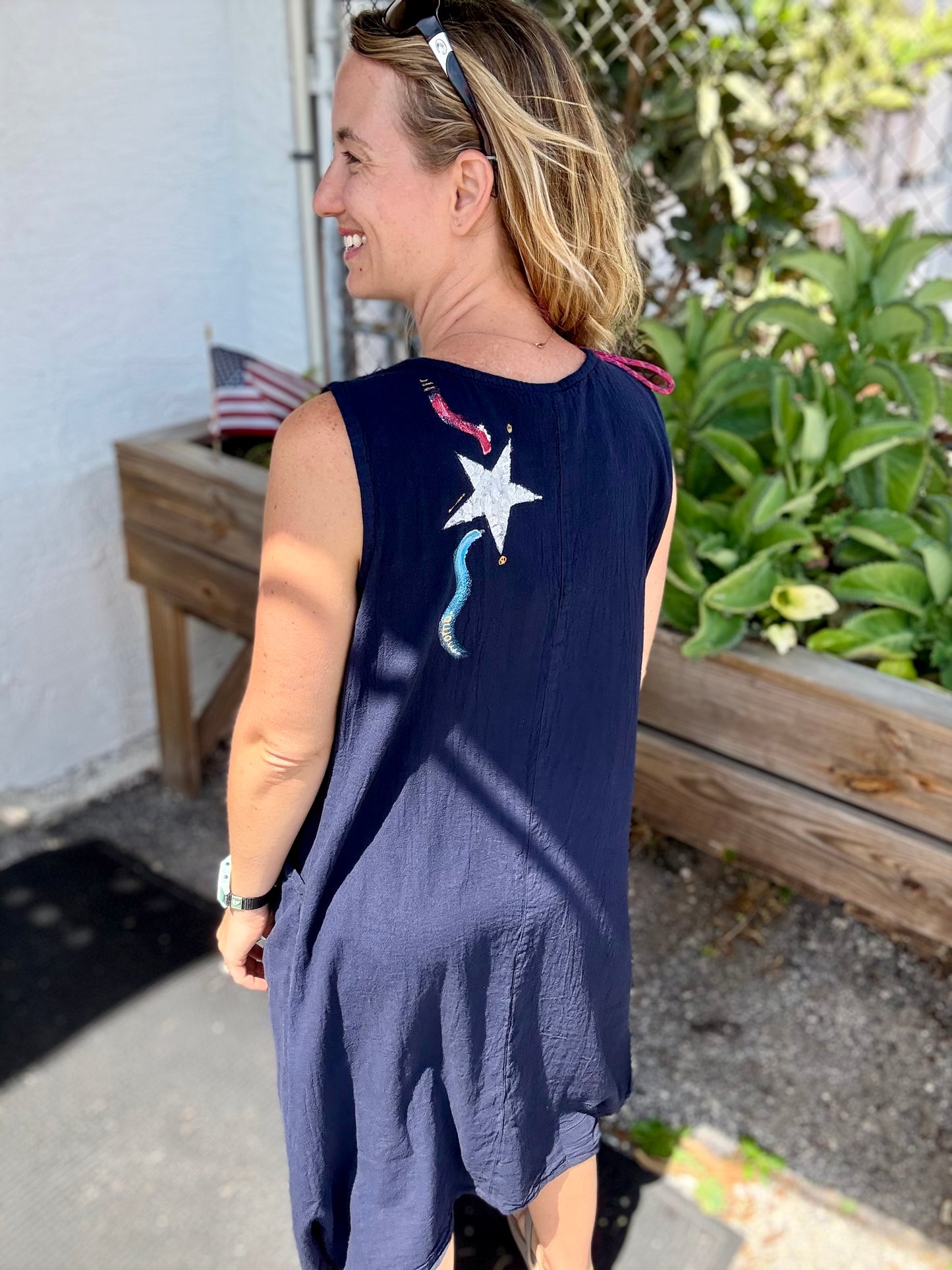 MoMo 1718 Painted Patriot Pop Midi Dress