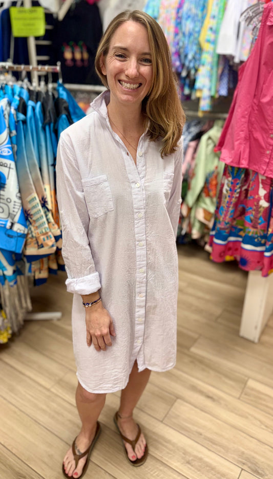Maya Jones 1728 Cotton Button Down Tunic Dress