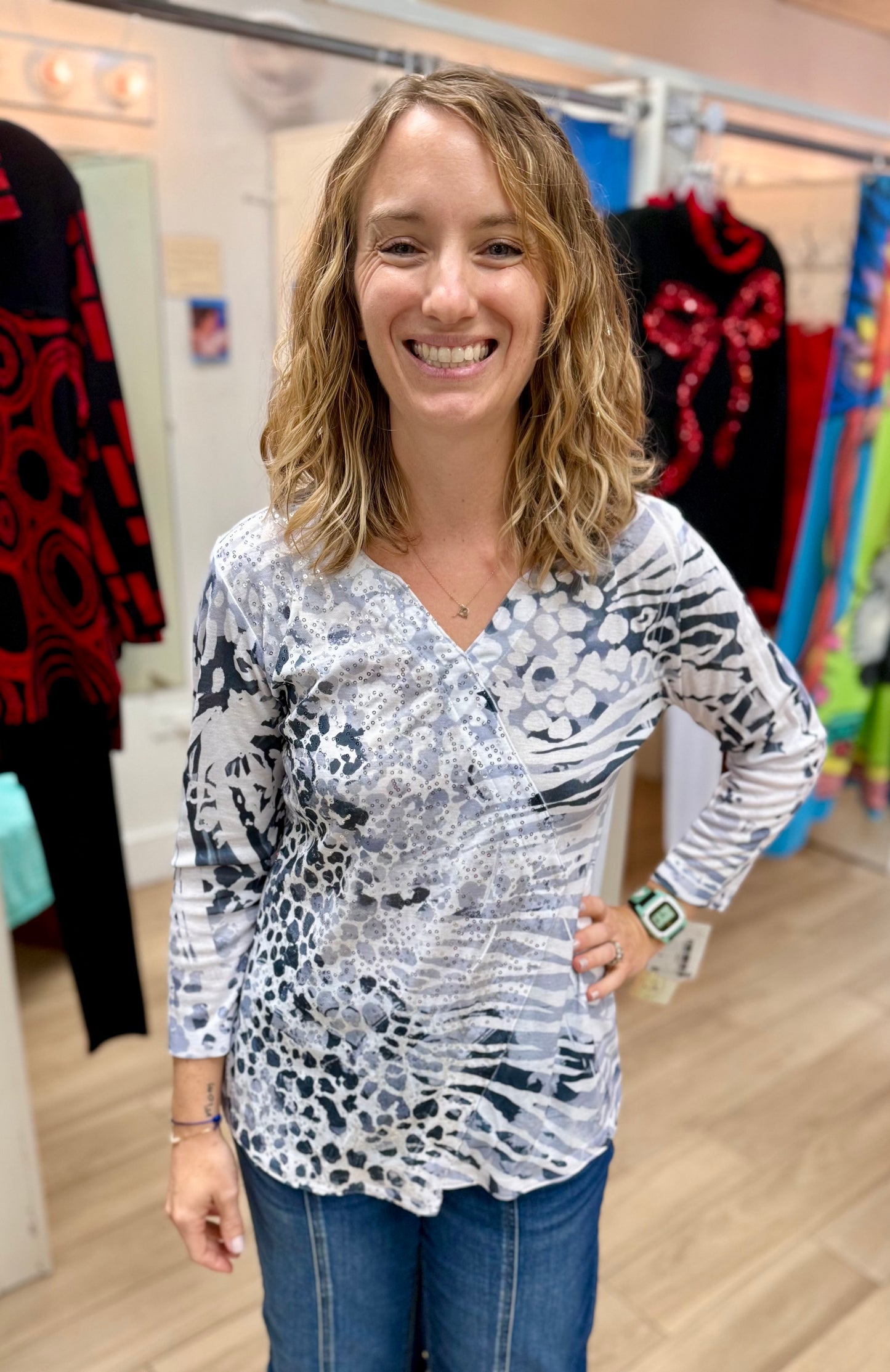 Impulse 651 Side Shimmer Top