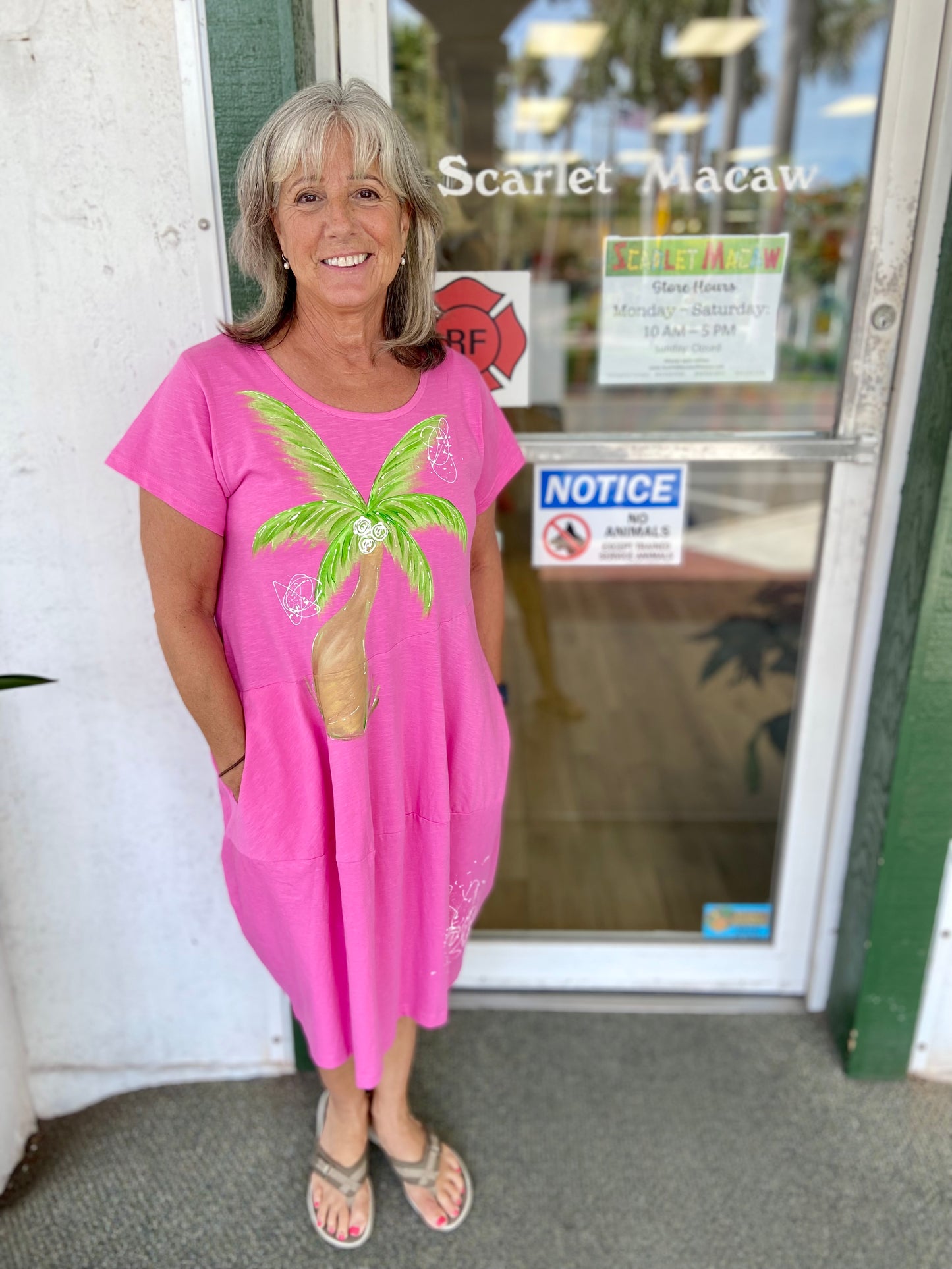 MoMo Painted Palm Tree Dress