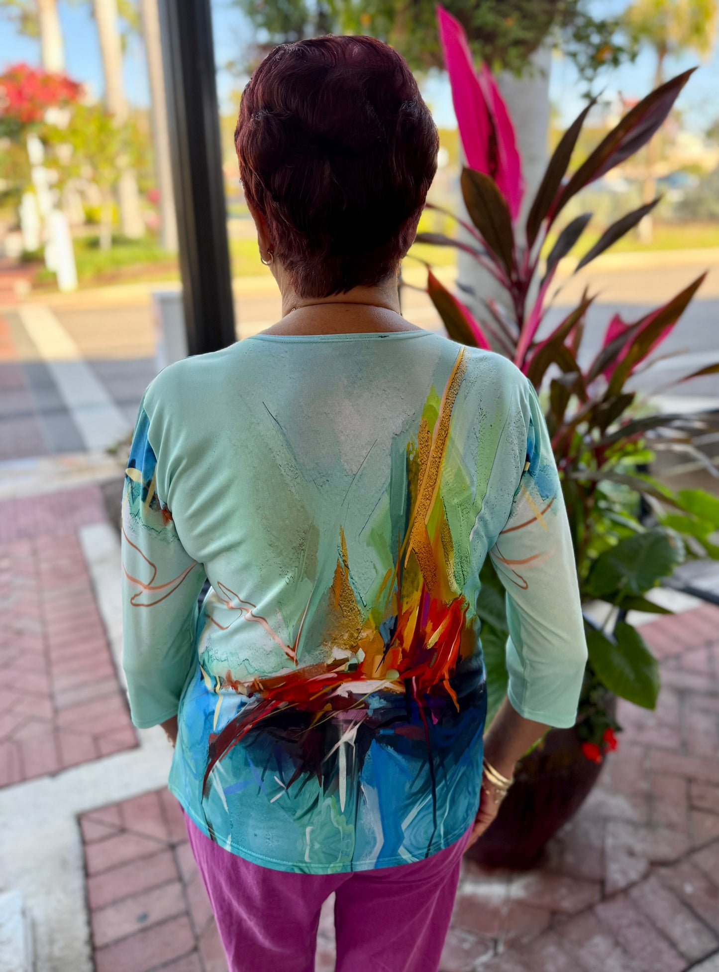 Valentina PH Print Abstract Tops