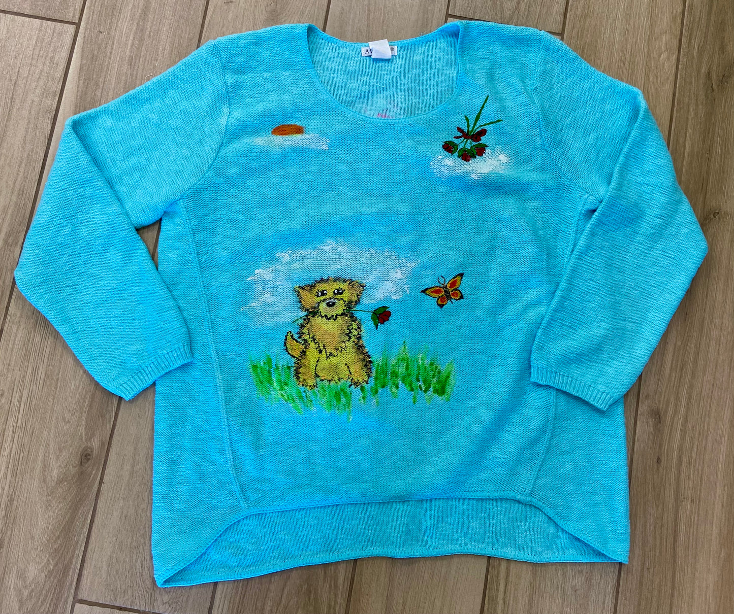 Rosamund Merrill Field of Dreams Dog Painted Sweater