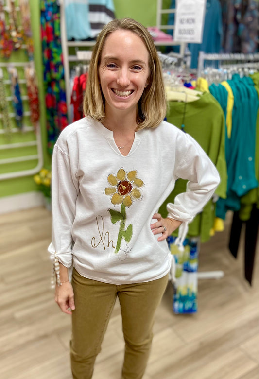 Kunky Lindsey Painted Sunflower Sweatshirt