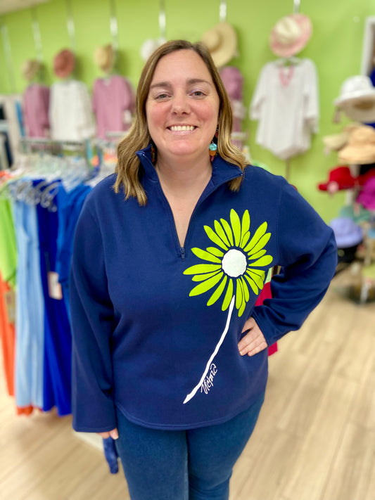 Victoria Green Daisy Zip Fleece