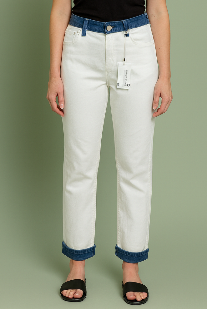 Bayeas BYT6238 White Trim Jeans