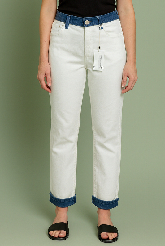 Bayeas BYT6238 White Trim Jeans