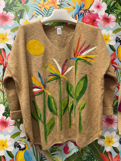 Peg Painted Sweater - Bird of Paradise