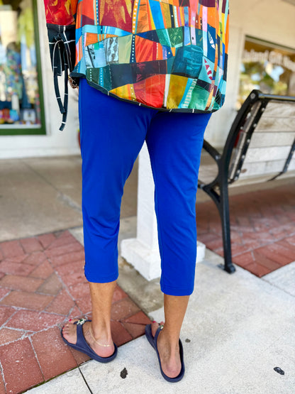 Fashque Button Stretch Capri