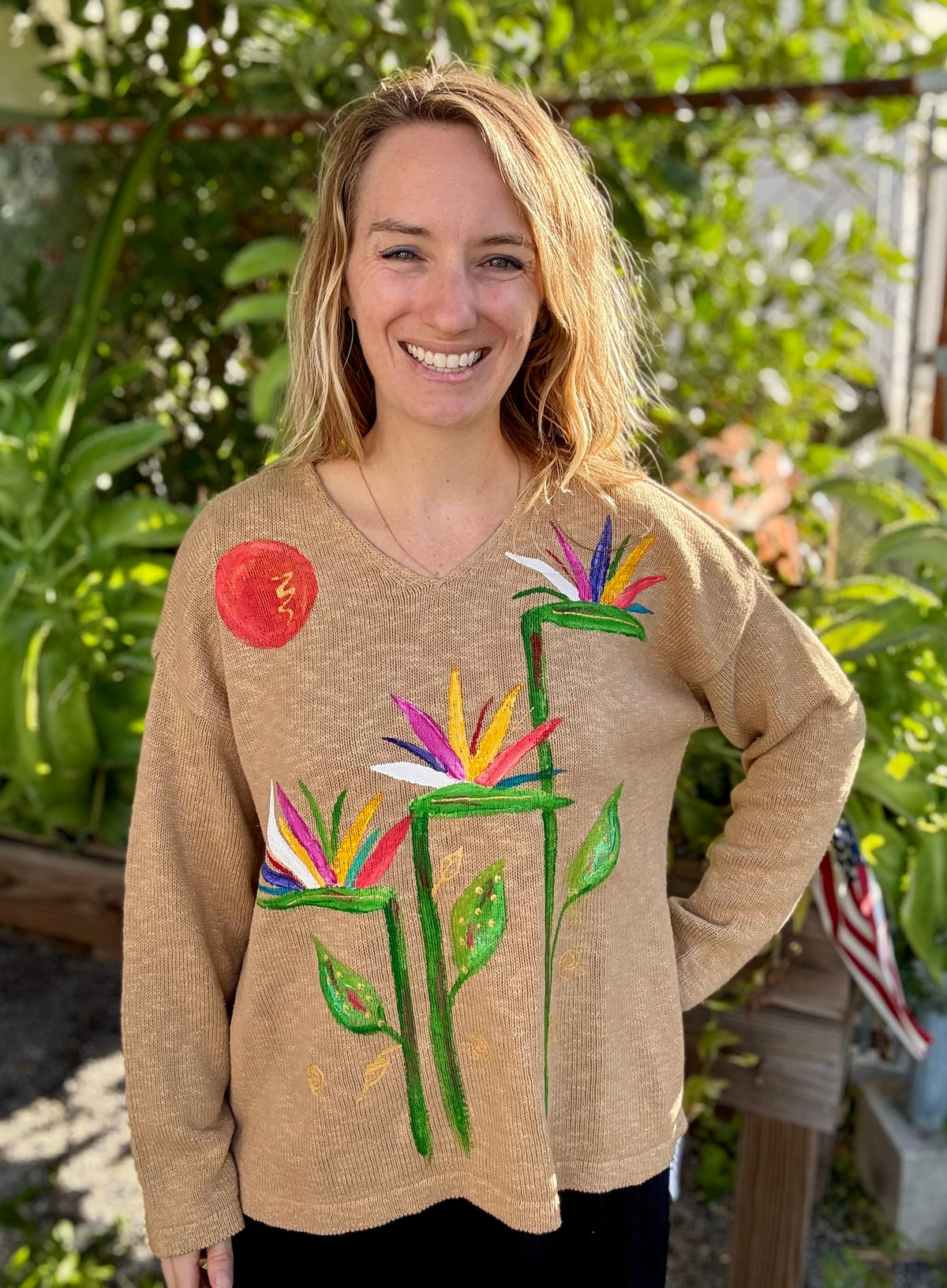 Peg Painted Sweater - Bird of Paradise