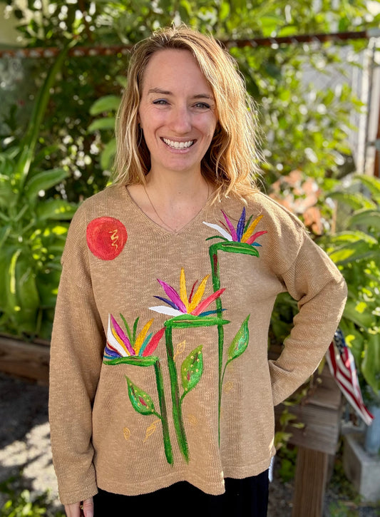 Peg Painted Sweater - Bird of Paradise