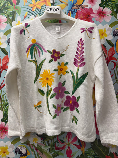 Peg Painted Sweater - Wild Flowers