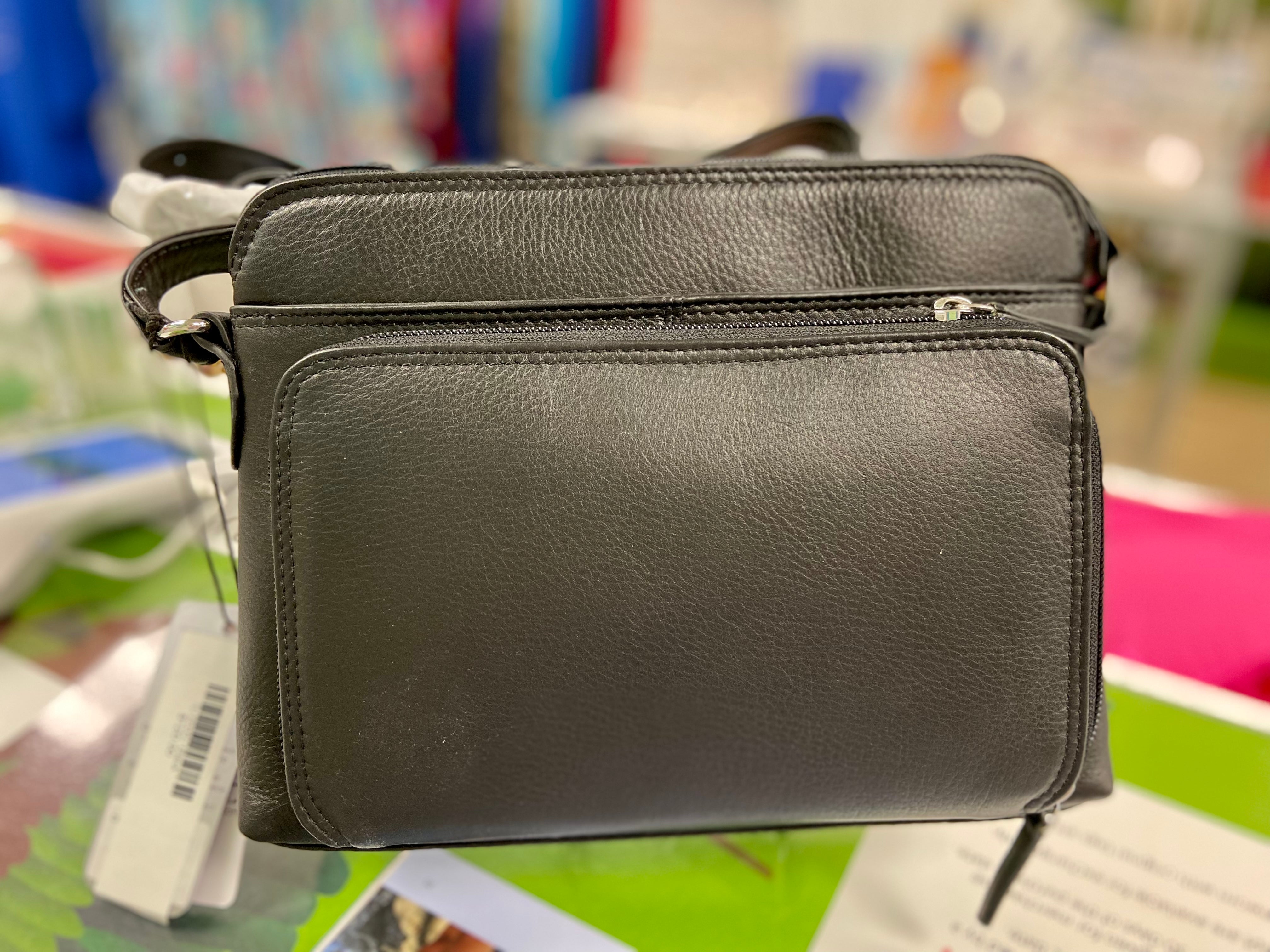 Leather crossbody online organizer