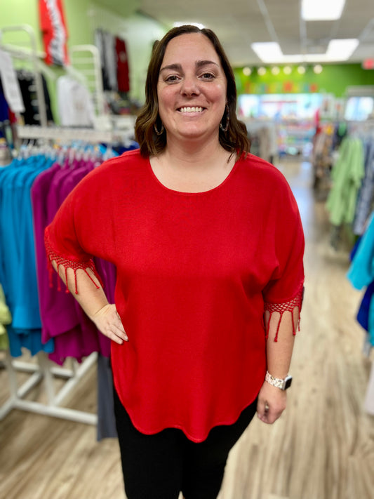 Dairi 237F Fringe Dolman One Size Top