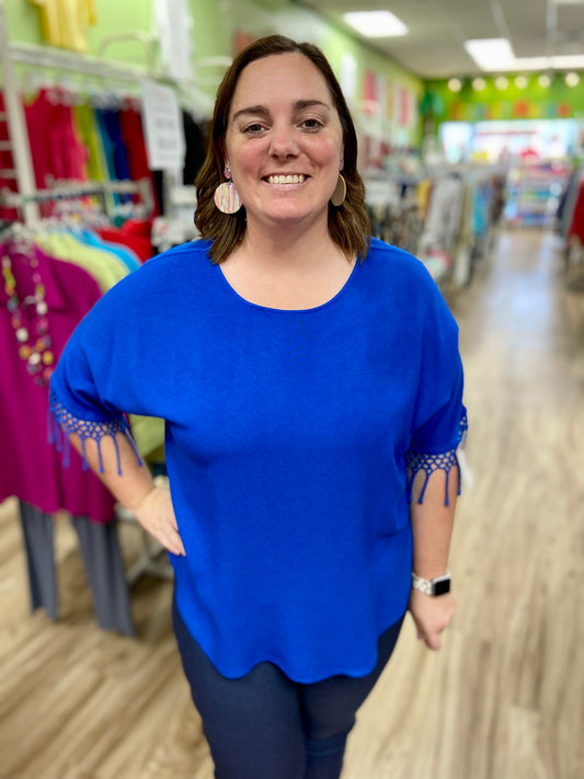 Dairi 237F Fringe Dolman One Size Top