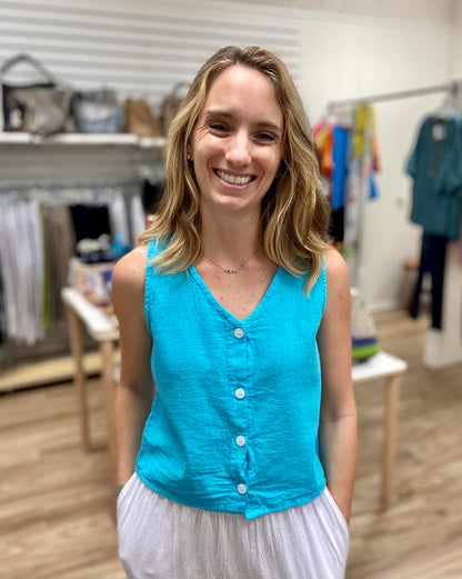 Maya Jones 0003 Button Tank Top